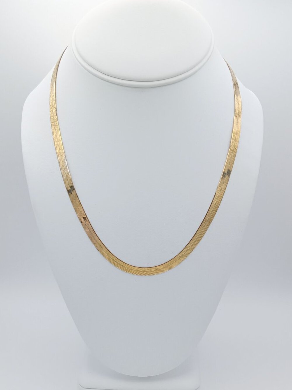 Vintage ITALY 925 Sterling Silver Gold Vermeil Herringbone Necklace